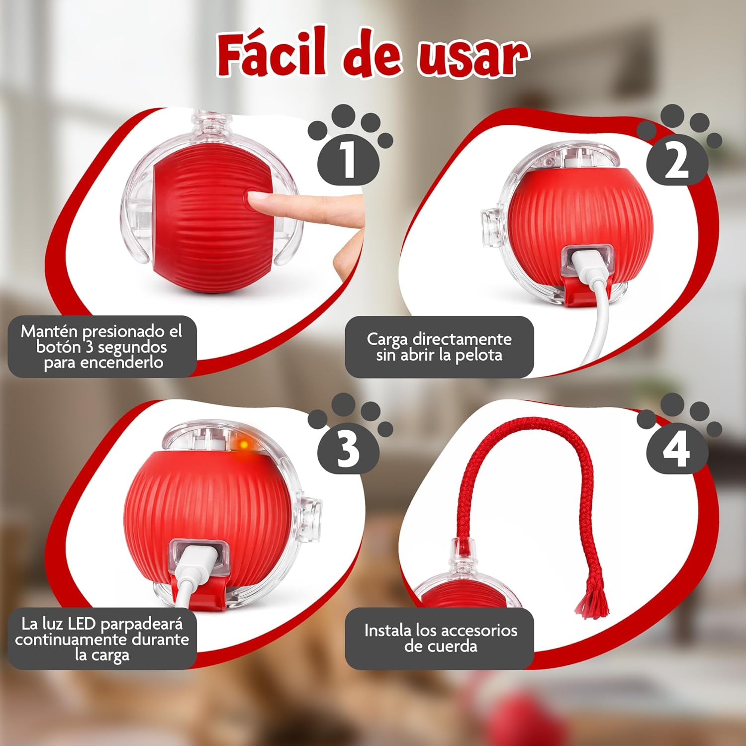 Pelota Recargable para Mascota