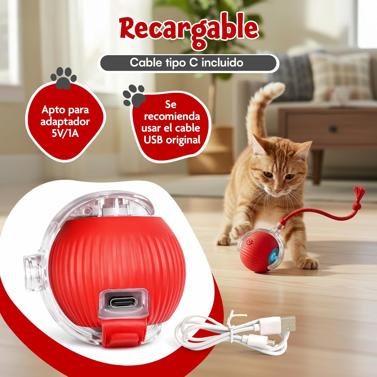 Juguete Pelota Recargable Para Mascota